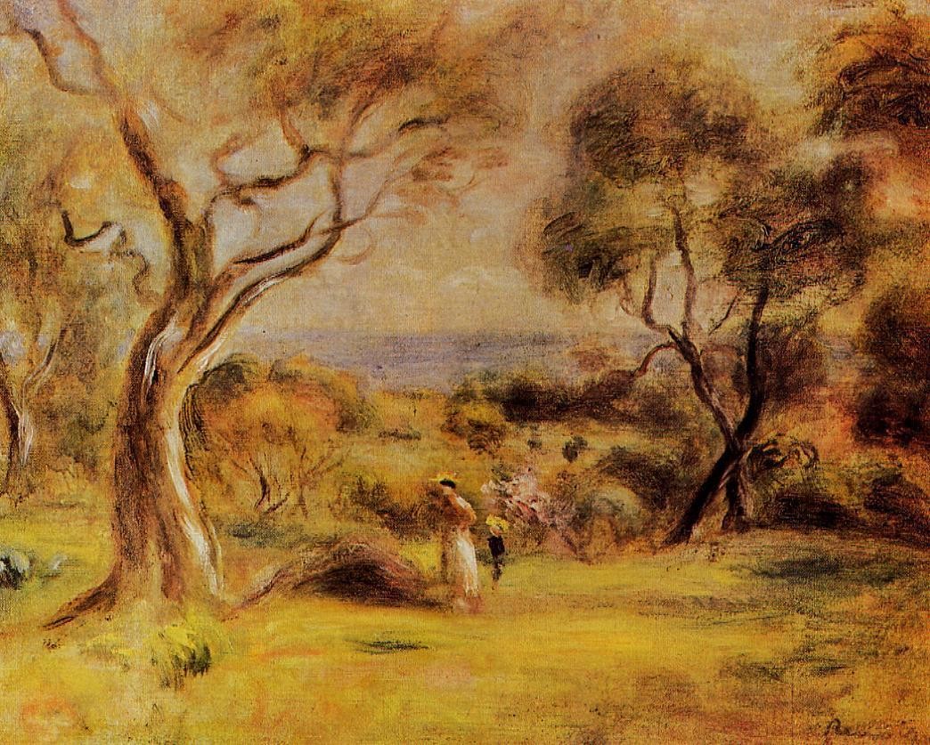 A Walk by the Sea 1915, Pierre Auguste Renoir
